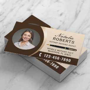 Carte De Visite Photo élégante de l'agent de signature de notaire 