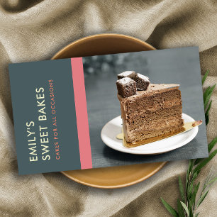 CARTE DE VISITE PHOTO EN CHEF MODERNE BRILLANTE ROSE GRIS BLEU BAK