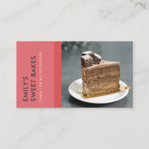 CARTE DE VISITE PHOTO EN CHEF MODERNE BRILLANTE ROUGE BAKERY
