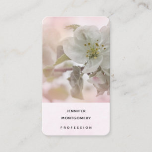 Carte De Visite Photo en fleurs de pomme blanche