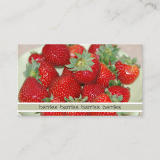 Carte de visite photo fraise fraîche