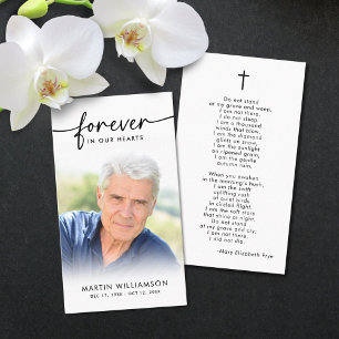 Carte De Visite Photo funéraire moderne Forever Cross Prayer Card