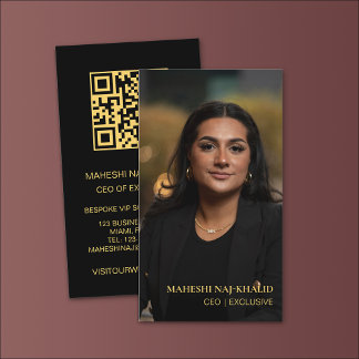 Carte De Visite Photo Gold Black Style exclusif