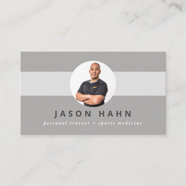 Carte De Visite photo grise du coach personnel (Devant)