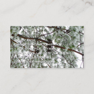 Carte De Visite Photo hivernale sous le pin couvert de neige