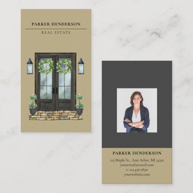 Carte de visite photo immobilier moderne (Devant / Derrière)