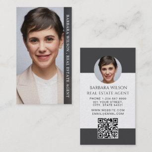 Carte De Visite Photo immobilière professionnelle moderne Code QR