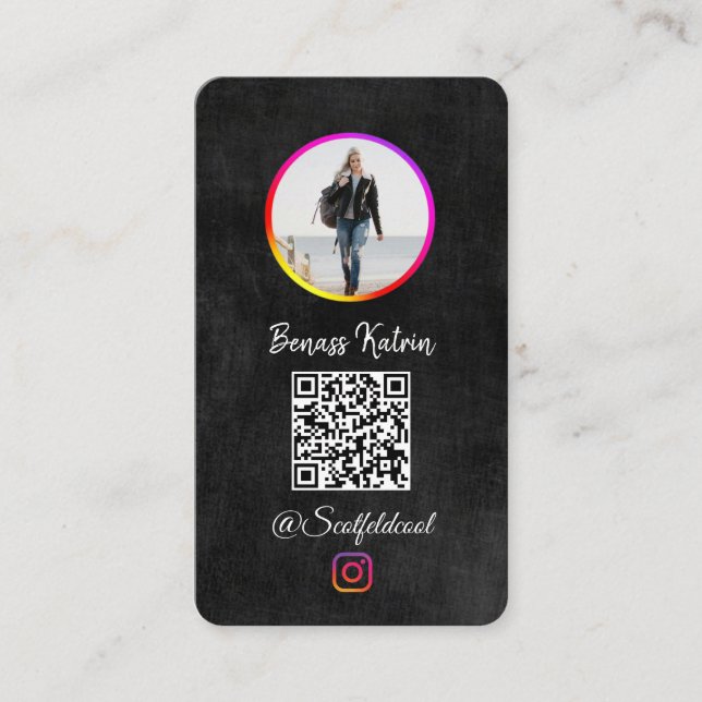 Carte de visite photo Instagram Suivez-moi (Devant)