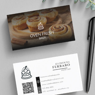Carte De Visite Photo Logo Boulangerie QR Code