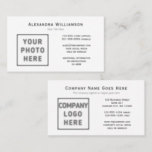 Carte De Visite Photo Logo Modèle horizontal avant et arrière