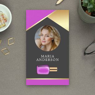 Carte De Visite Photo manucuriste polonaise sur le lièvre doré