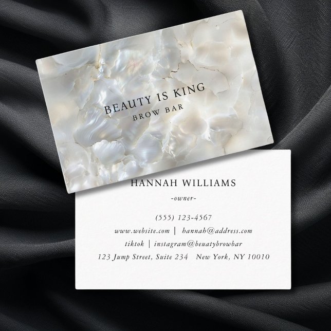 Carte De Visite Photo, Marbre, Argent Blanc, Salon (Photo, Marble, White-Silver, Salon Business Card)