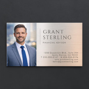 Carte De Visite Photo métallisé Conseiller financier