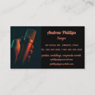 Carte De Visite Photo Microphone des musiciens modifiables