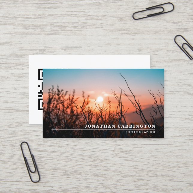 Carte de visite photo minimal (Devant/Arrière en situation)