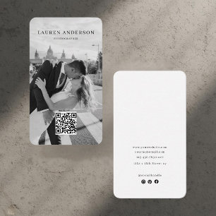 Carte de visite photo minimaliste avec code QR
