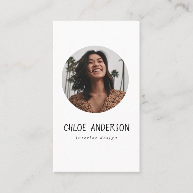 Carte de visite photo minimaliste moderne (Devant)