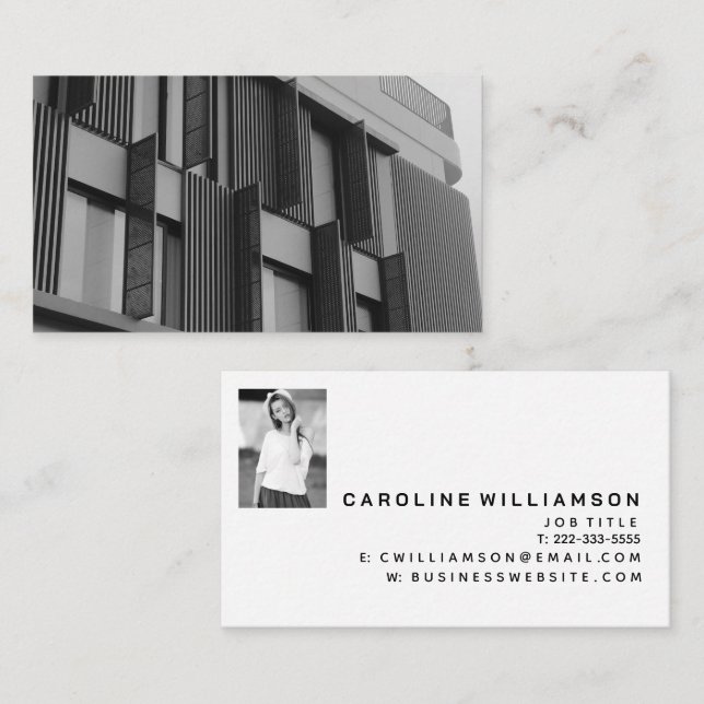 Carte de visite photo minimaliste moderne (Devant / Derrière)
