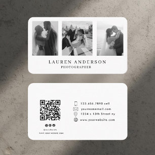 Carte de visite photo minimaliste moderne avec cod