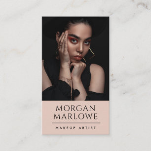 Carte De Visite Photo minimaliste moderne de maquillage