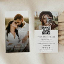 Carte de visite photo minimaliste moderne QR Code