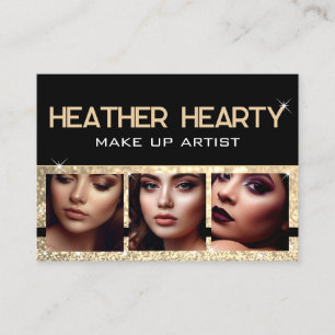 Carte De Visite Photo Modèle Luxury Gold Parties scintillant Stars