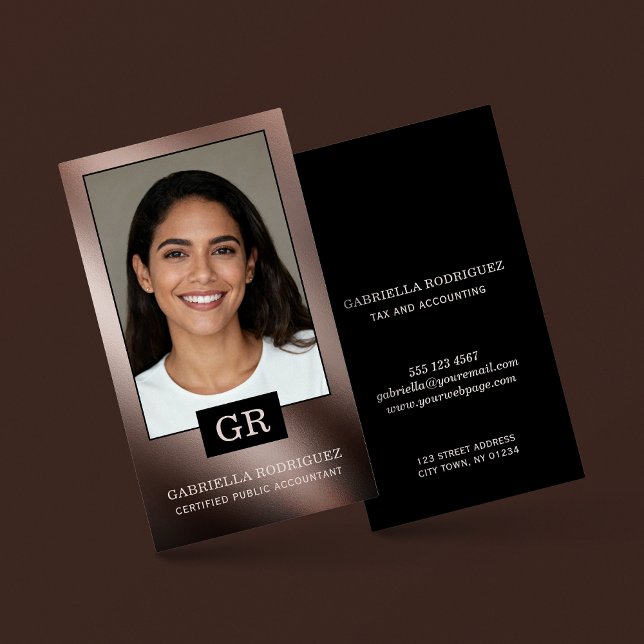 Carte De Visite Photo Modern Professional CPA Accountant (Card shown in 3.5 x 2 inches. Choose size corner + paper style.)