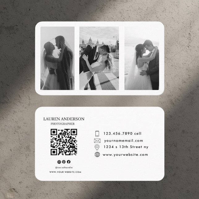Carte de visite photo moderne avec code QR (Créateur téléchargé)