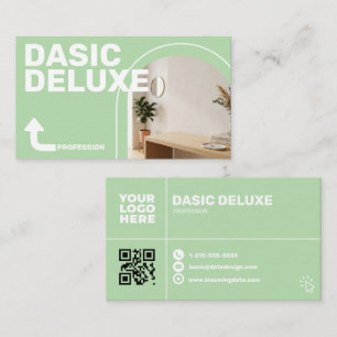 Carte de visite photo moderne avec logo et code QR