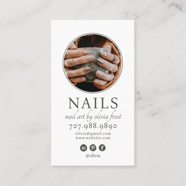 Carte de visite photo moderne Nail Tech (Devant)