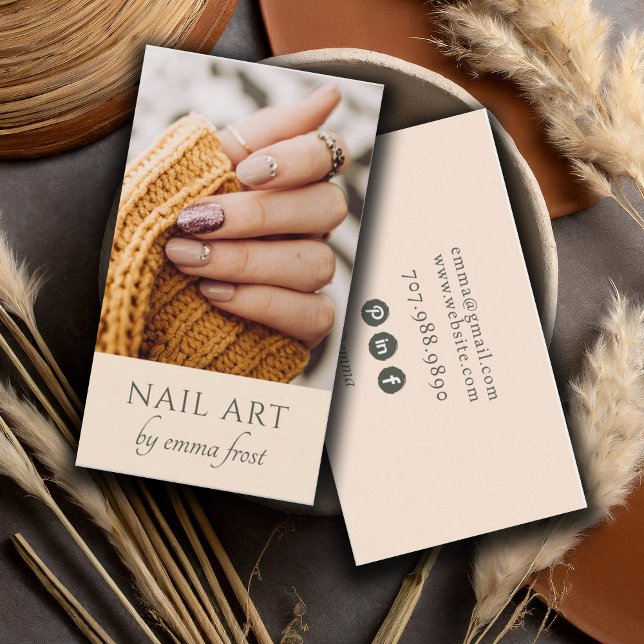 Carte de visite photo moderne Nail Tech (Créateur téléchargé)
