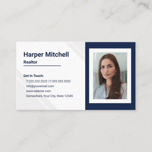 Carte de visite photo moderne professionnel Realto (Devant)