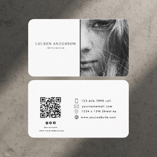 Carte De Visite Photo moderne professionnelle avec code QR