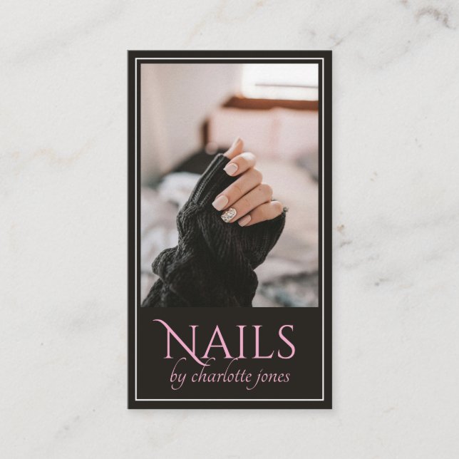Carte De Visite Photo Nail Technicien Moderne (Devant)