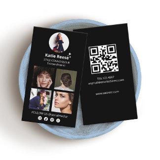 Carte De Visite Photo noire Influent sur les médias sociaux