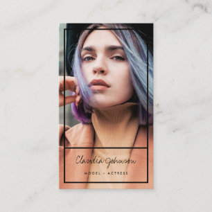 Carte De Visite Photo noire moderne de danseur de chanteur de