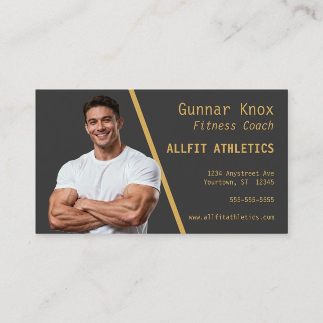 Carte De Visite Photo of Fitness Coach Personal Trainer (Devant)