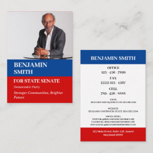 Carte De Visite Photo personnalisée Campagne politique Politicien