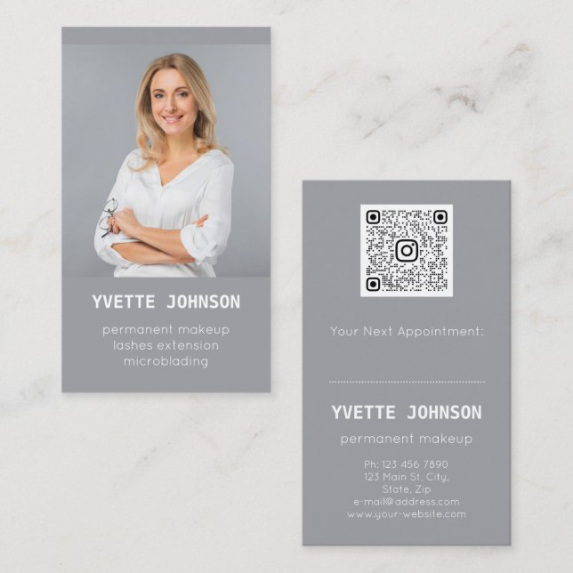 Carte De Visite Photo personnalisée Code Qr Logo Professionnel (Devant / Derrière)