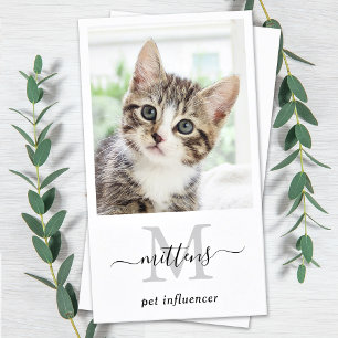 Carte De Visite Photo personnalisée Médias sociaux Monogramme QR C