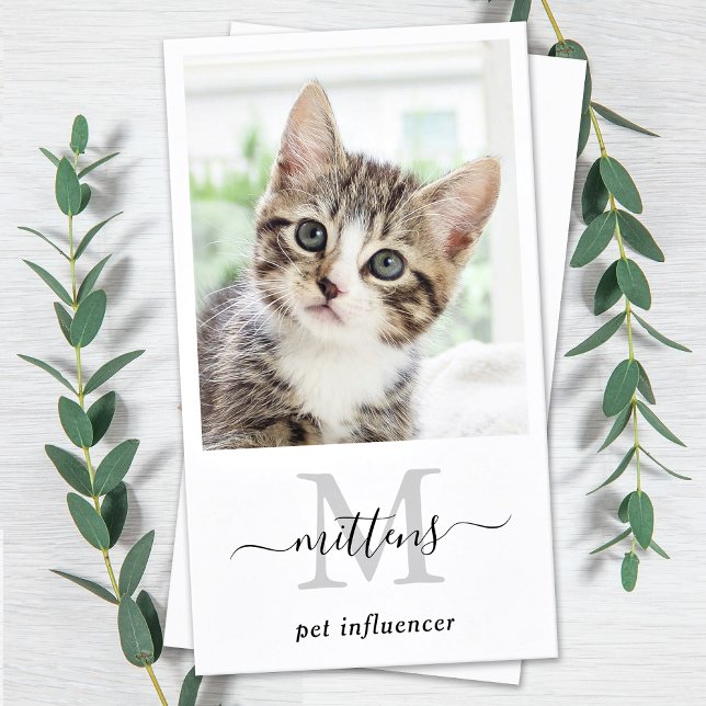 Carte De Visite Photo personnalisée Médias sociaux Monogramme QR C (Créateur téléchargé)