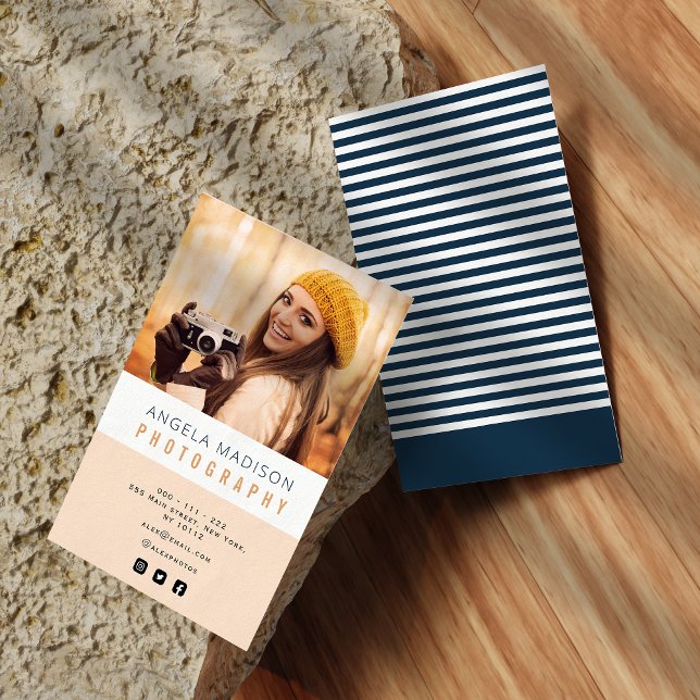 Carte De Visite photo personnalisée photographe tendance (Créateur téléchargé)