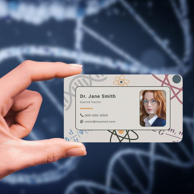 Carte De Visite Photo personnalisée - Professeur de sciences (Custom Photo - Science Teacher Business Card)