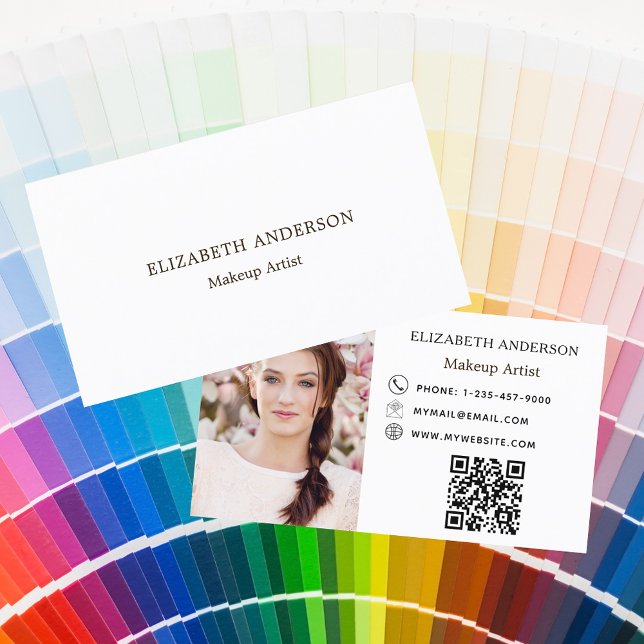 Carte De Visite Photo personnalisée Qr code couleur moderne marque (Créateur téléchargé)