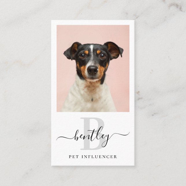 Carte De Visite Photo personnalisée QR Code Social Media Monogramm (Devant)