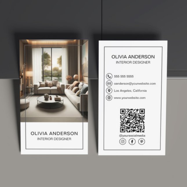 Carte De Visite Photo personnalisée QR Professionnel des médias so (Create your own professional business card by MINTIC DESIGN STUDIO)