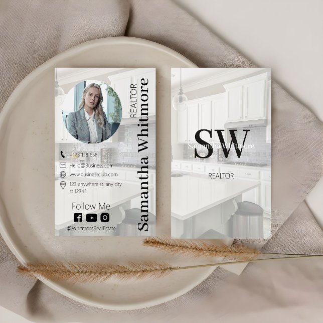 Carte De Visite Photo personnalisée Realtor Professional Immobilie (Créateur téléchargé)