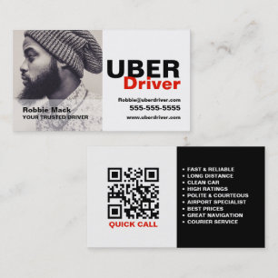 Carte De Visite Photo personnalisée, Uber Driver