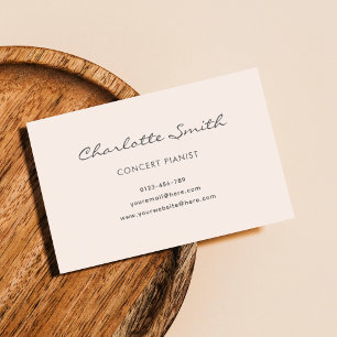 Carte De Visite Photo Pianiste rose pâle simple