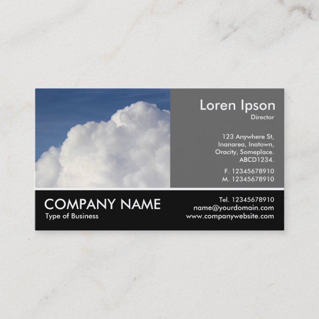 Carte De Visite Photo Pied - 60pc Grey - Cumulus Cloud (Devant)